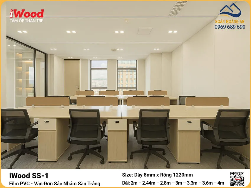 Tấm Ốp Đa Năng Sợi Than Tre Đơn Sắc Iwood SS-1