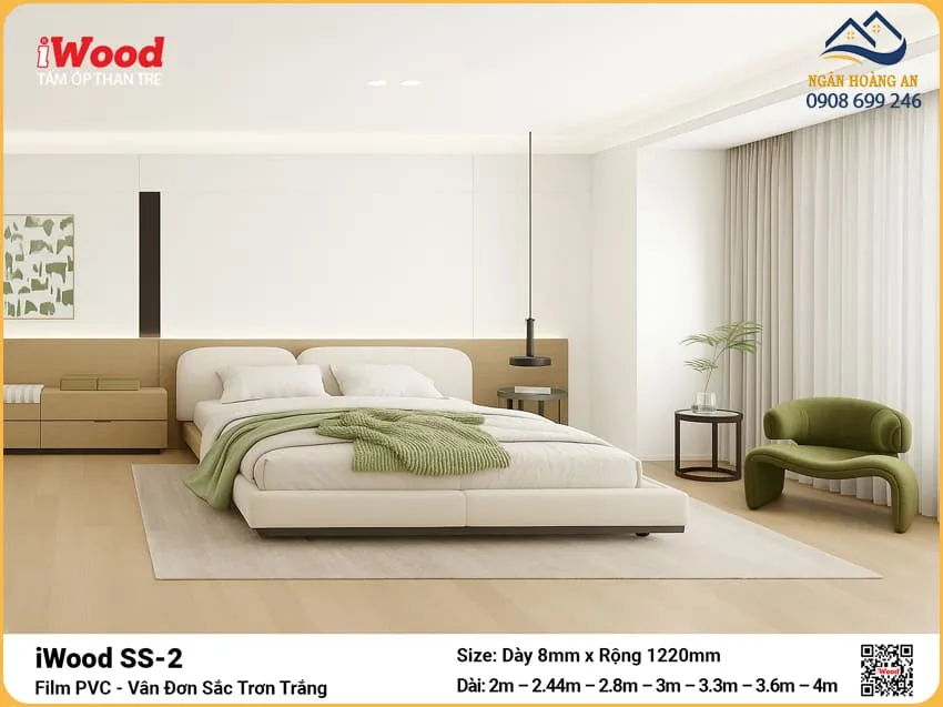 Tấm Ốp Đa Năng Sợi Than Tre Đơn Sắc Iwood SS-2
