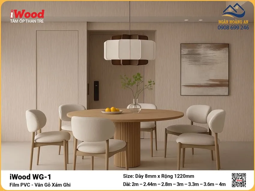 Tấm Ốp Than Tre Vân Gỗ Iwood WG-1