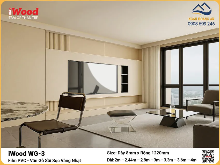 Tấm Ốp Than Tre Vân Gỗ Iwood WG-3