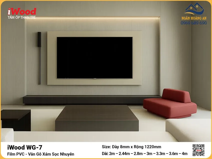 Tấm Ốp Đa Năng Sợi Than Tre Vân Gỗ Iwood WG-7