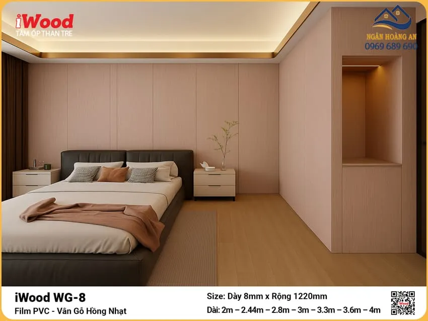 Tấm Ốp Đa Năng Sợi Than Tre Vân Gỗ Iwood WG-8