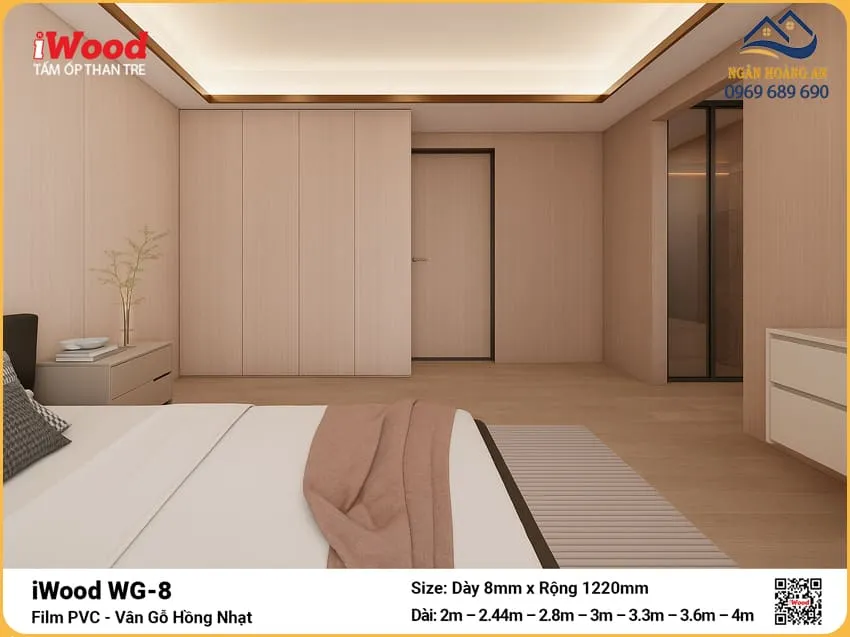 Tấm Ốp Đa Năng Sợi Than Tre Vân Gỗ Iwood WG-8