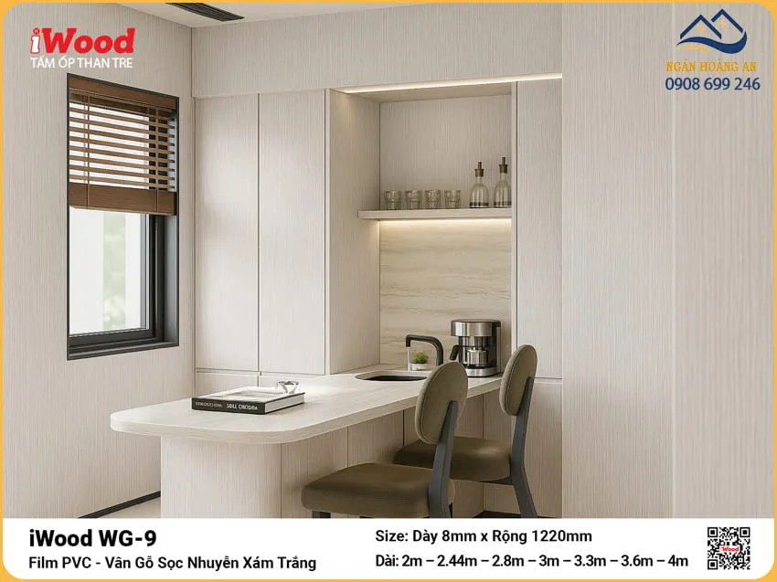Tấm Ốp Đa Năng Sợi Than Tre Vân Gỗ Iwood WG-9