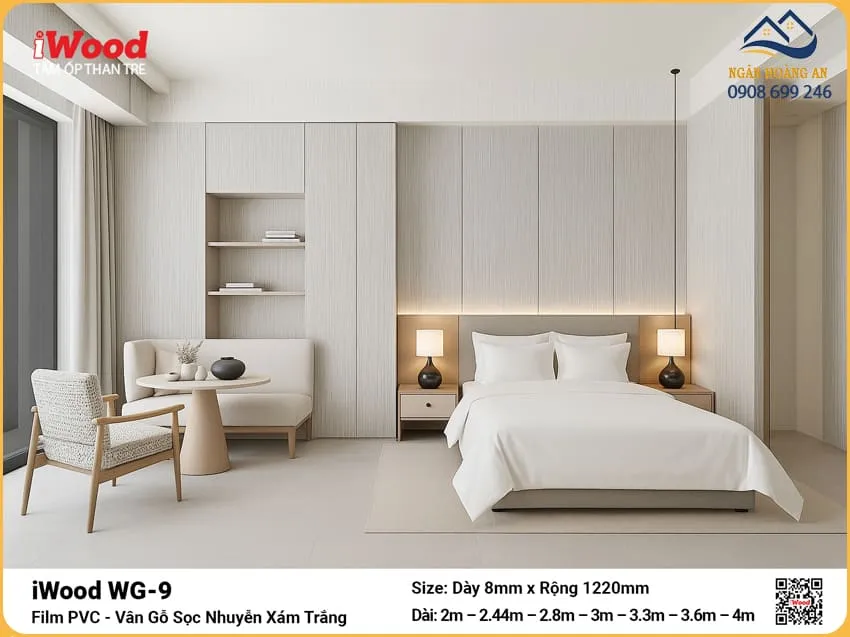 Tấm Ốp Đa Năng Sợi Than Tre Vân Gỗ Iwood WG-9