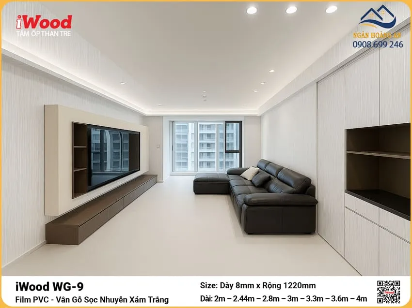Tấm Ốp Đa Năng Sợi Than Tre Vân Gỗ Iwood WG-9