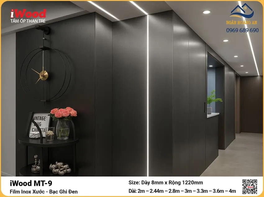 Ốp Tường Tấm Than Tre Vân Kim Loại  iWood MT-9