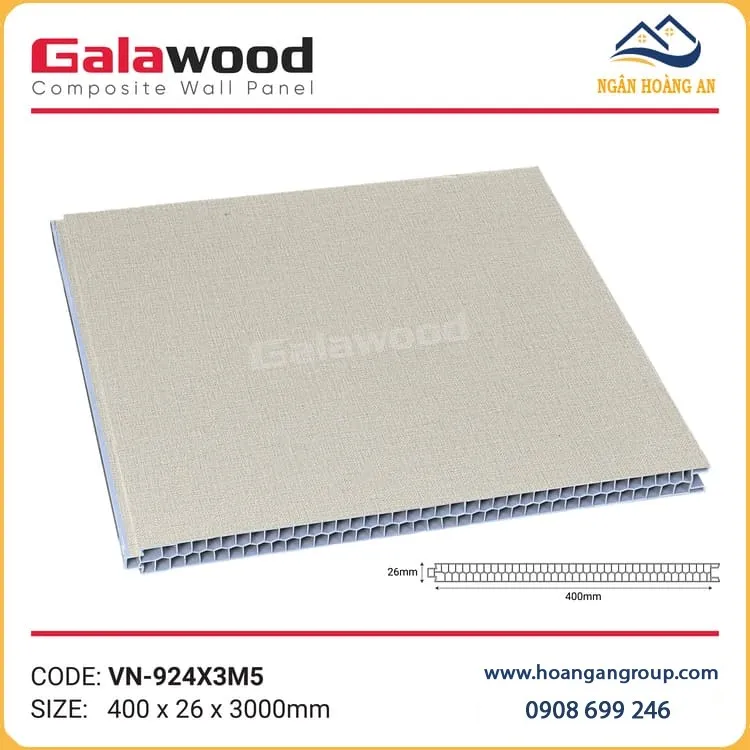 Bộ Vách Ngăn 2 Mặt Nhựa Giả Gỗ Ngăn Phòng Galawood 924