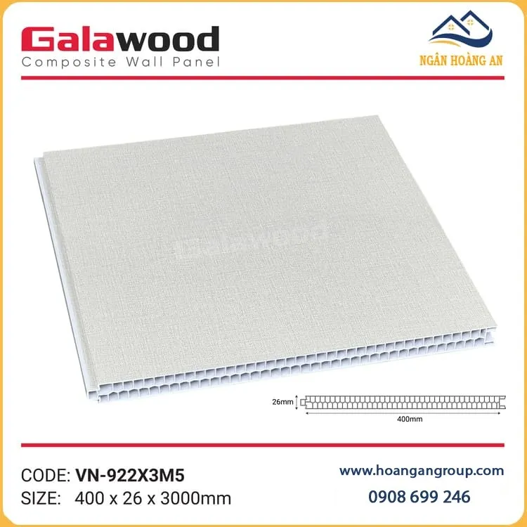 Bộ Vách Ngăn Phòng Nhựa PVC Giả Gỗ Galawood 922