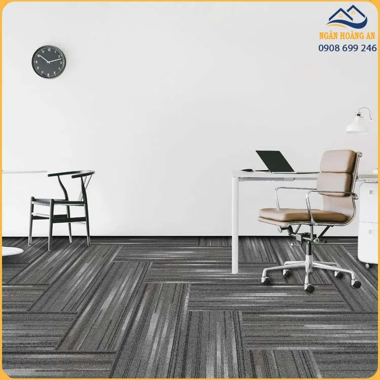 Thảm Tấm Công Nghiệp Cloud 33x100cm 06 Vân Sọc Đen Xám