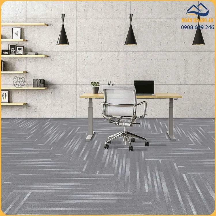Thảm Tấm Công Nghiệp Cloud 33x100cm 06 Vân Sọc Đen Xám