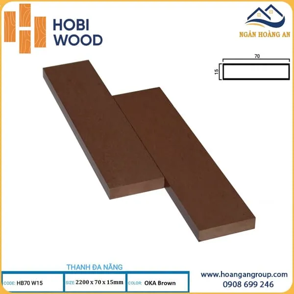 Thanh Lam Đa Năng Gỗ Nhựa Ngoài Trời Hobi Wood HB70W15