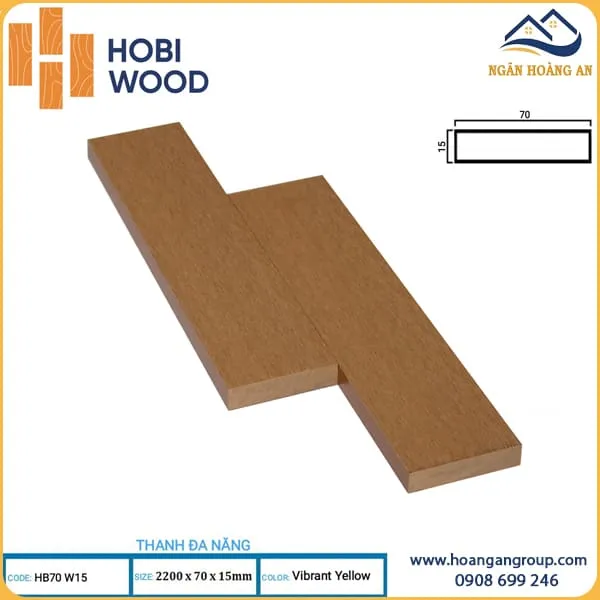 Thanh Lam Đa Năng Gỗ Nhựa Ngoài Trời Hobi Wood HB70W15