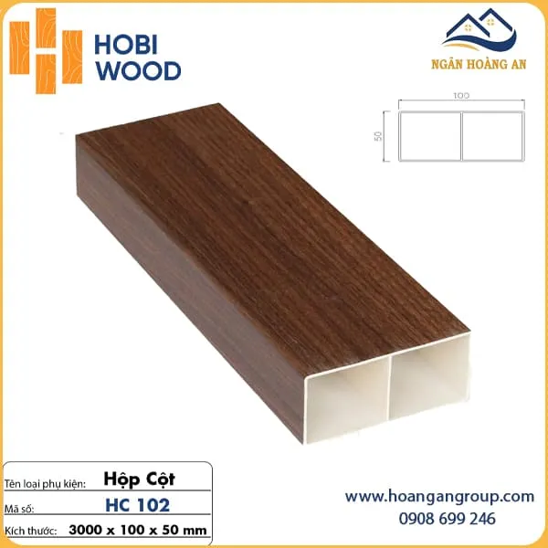 Thanh Lam Trang Trí Nhựa Giả Gỗ Hobi Wood 100x50 HC102