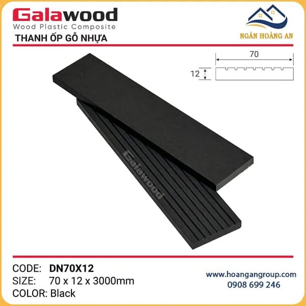 Thanh Đa Năng Gỗ Nhựa Ngoài Trời Galawood DN70X12 Black