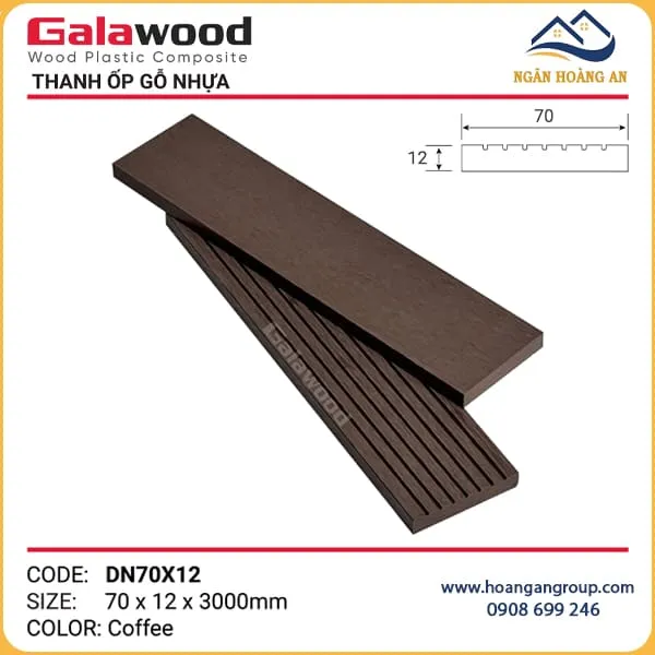 Thanh Đa Năng Gỗ Nhựa Ngoài Trời Galawood DN70X12 Coffee