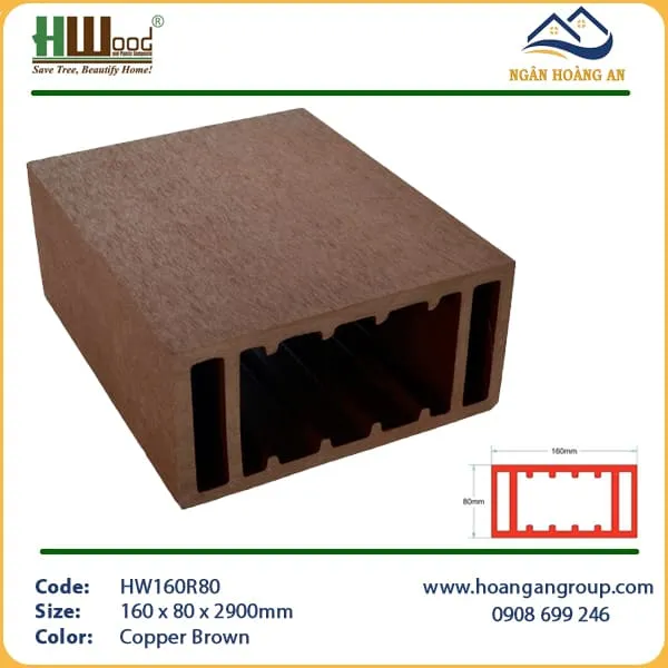 Thanh Lam Hộp Gỗ Nhựa Ngoài Trời Hwood HW160R80