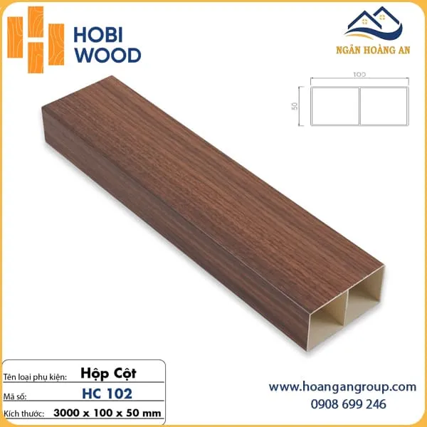 Thanh Lam Trang Trí Nhựa Giả Gỗ Hobi Wood 100x50 HC102
