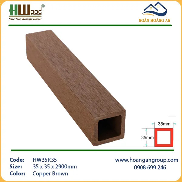 Thanh Lam Hộp Gỗ Nhựa Ngoài Trời Hwood HW35R35