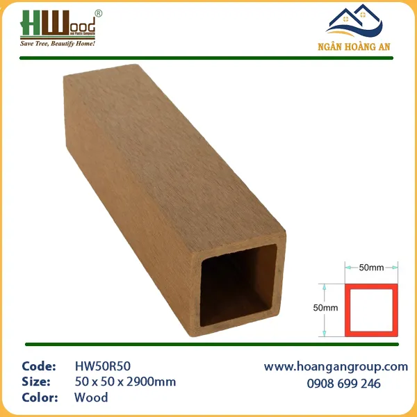 Thanh Lam Che Nắng Gỗ Nhựa Ngoài Trời Hwood HW50R50