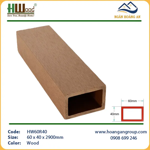 Thanh Lam Hộp Gỗ Nhựa Ngoài Trời Hwood HW60R40