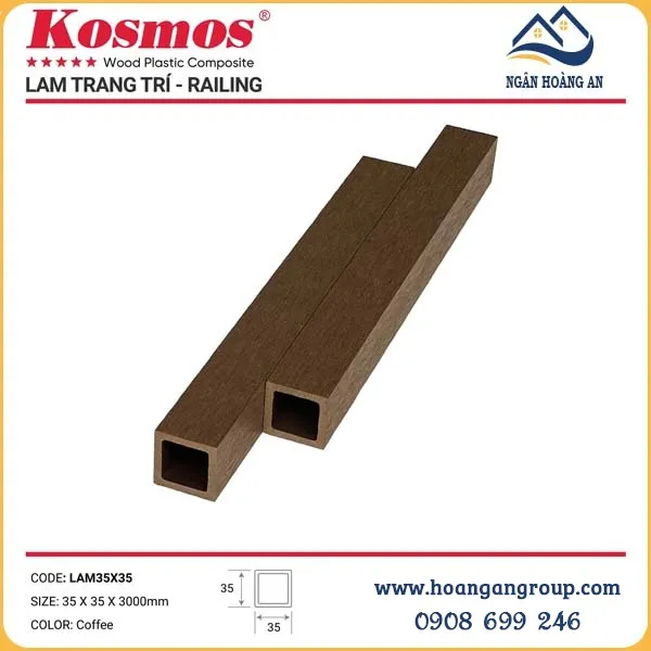 Thanh Lam Gỗ Nhựa Ngoài Trời Kosmos 35x35