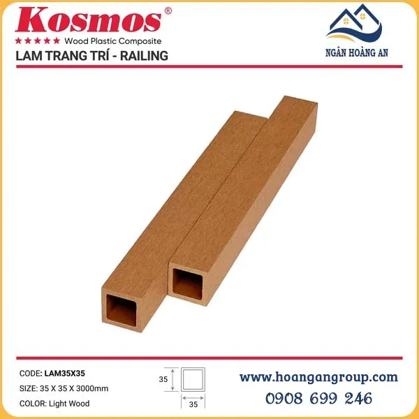 Thanh Lam Gỗ Nhựa Ngoài Trời Kosmos 35x35