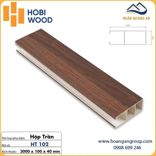 Trần Nan Nhựa Giả Gỗ Hobi Wood 40x100 HT102