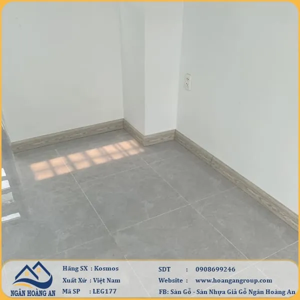 Len Chân Tường Nhựa Giả Gỗ LEG177 Cao 98mm