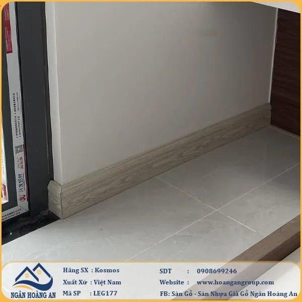 Len Chân Tường Nhựa Giả Gỗ LEG177 Cao 98mm