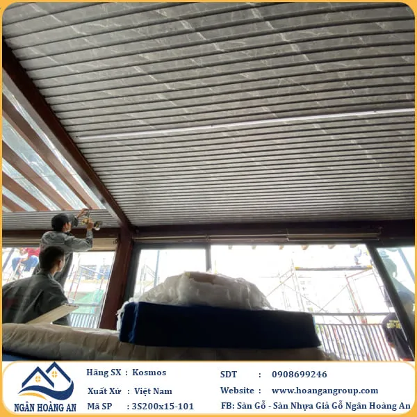  Lam 3 Sóng Nhựa Giả Bê Tông Ốp Trần Kosmos 3SVIP-101 