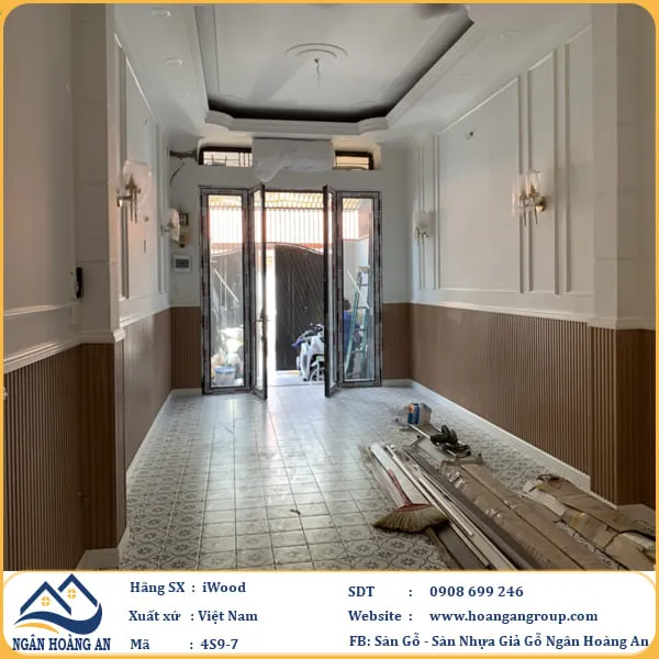 Lam 4 Sóng Nhựa Giả Gỗ Ốp Tường Ốp Trần Iwood 4S9-7