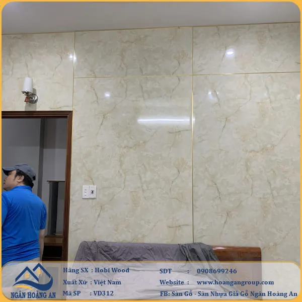 Tấm Nhựa Ốp Tường PVC Giả Đá Hobi Wood VD312 Dày 3.0mm