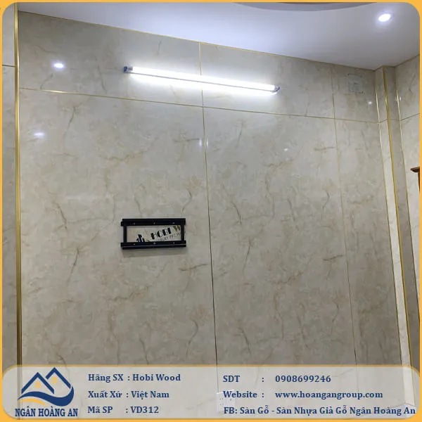 Tấm Nhựa Ốp Tường PVC Giả Đá Hobi Wood VD312 Dày 3.0mm