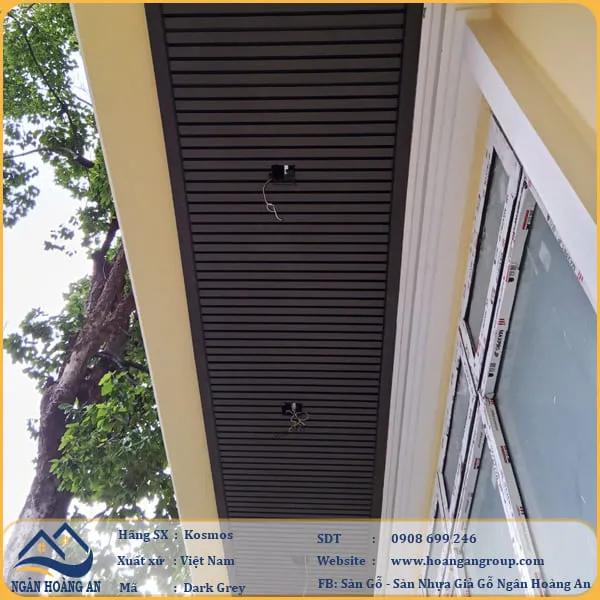Lam Sóng Gỗ Nhựa Ngoài Trời Kosmos K4S219X3M Dark Grey Dài 3m
