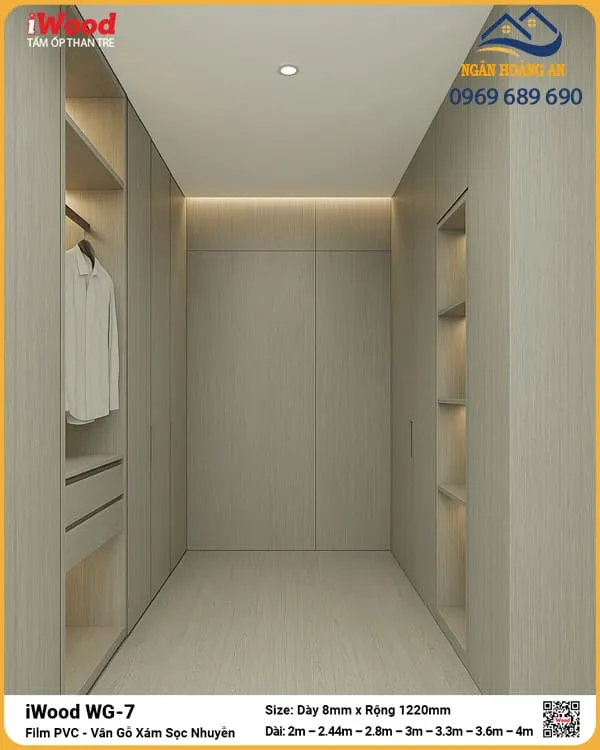 Tấm Ốp Đa Năng Sợi Than Tre Vân Gỗ Iwood WG-7