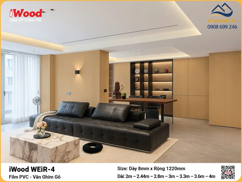 Tấm Sợi Than Tre Ốp Tường Vân Gỗ iWood WEiR-4