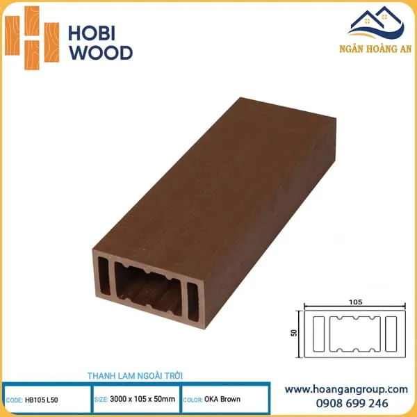 Thanh Lam Hộp Gỗ Nhựa Ngoài Trời Hobi Wood Oka Brown