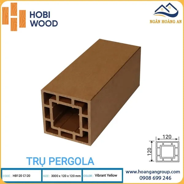 Lam Trụ Pergola Giàn Hoa Ngoài Trời Hobi Wood HB120 C120 Vibrant Yellow