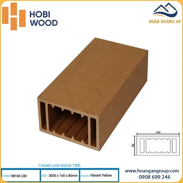Thanh Lam Hộp Gỗ Nhựa Ngoài Trời Hobi Wood Vibrant Yellow
