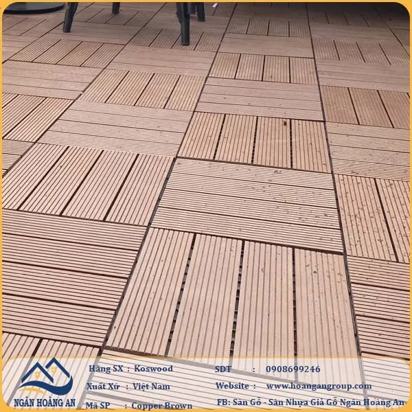 Vỉ Gỗ Nhựa Ngoài Trời Kosmos Vân Sọc Copper Brown