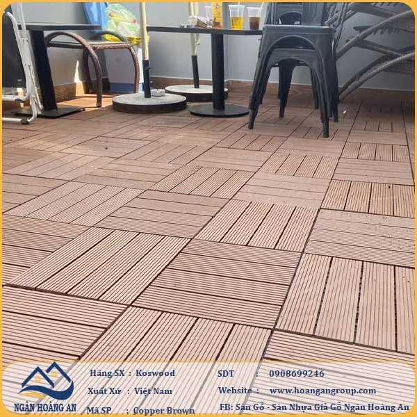 Vỉ Gỗ Nhựa Ngoài Trời Kosmos Vân Sọc Copper Brown
