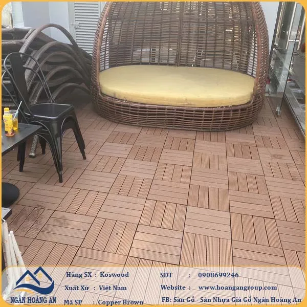 Vỉ Gỗ Nhựa Ngoài Trời Kosmos Vân Sọc Copper Brown