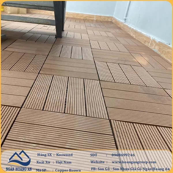Vỉ Gỗ Nhựa Ngoài Trời Kosmos Vân Sọc Copper Brown