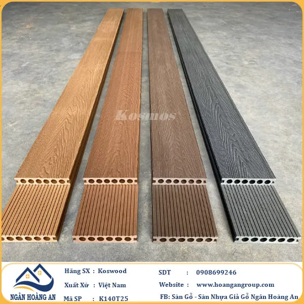 Sàn Gỗ Nhựa Ngoài Trời Lỗ Tròn Kosmos Vân 3D
