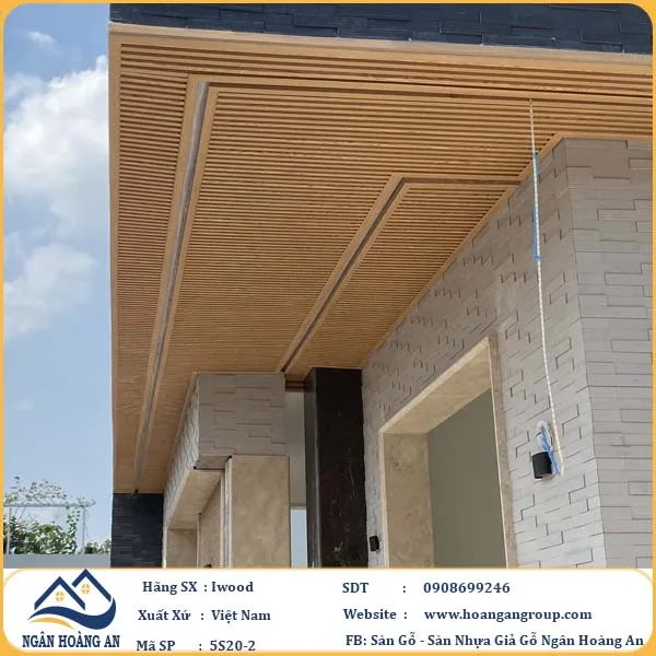 Tấm Nhựa Ốp Trần Lam 5 Sóng Giả Gỗ iWood