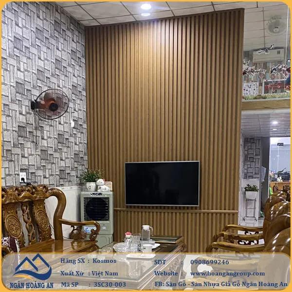 Tấm Nhựa Ốp Vách Tivi Lam Sóng Kosmos