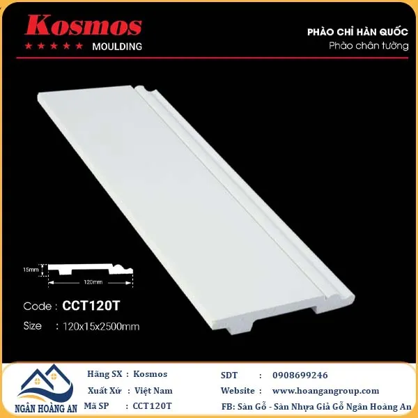 Len Chân Tường Nhựa Màu Trắng Trơn 120mm Len Chân Tường Nhựa Màu Trắng Trơn 120mm
