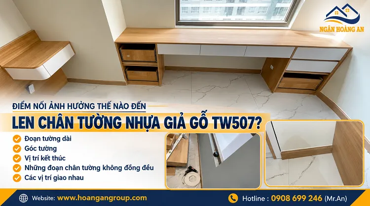 Điểm Nối Ảnh Hưởng Thế Nào Đến Len Chân Tường Nhựa Giả Gỗ TW507?