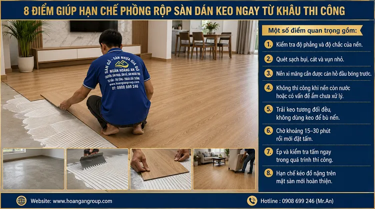8 Điểm Giúp Hạn Chế Phồng Rộp Sàn Dán Keo Ngay Từ Khâu Thi Công 8 Điểm Giúp Hạn Chế Phồng Rộp Sàn Dán Keo Ngay Từ Khâu Thi Công